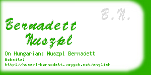 bernadett nuszpl business card